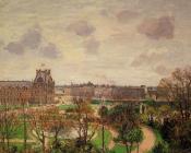 卡米耶 毕沙罗 : Garden of the Louvre, Morning, Grey Weather